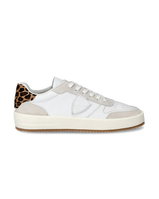 Philippe Model Nice Women's White Leather and Spotted Back Sneakers Art VNLD VA02
