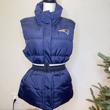 Nfl New England Patriots Wear By Erin Andrews Women’s Puffy Vest Size Small Blue
