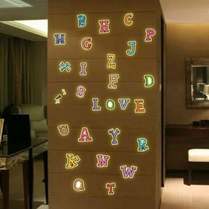 26 Alphabet Letters Glow Wall Stickers Kids Room Decor Luminous