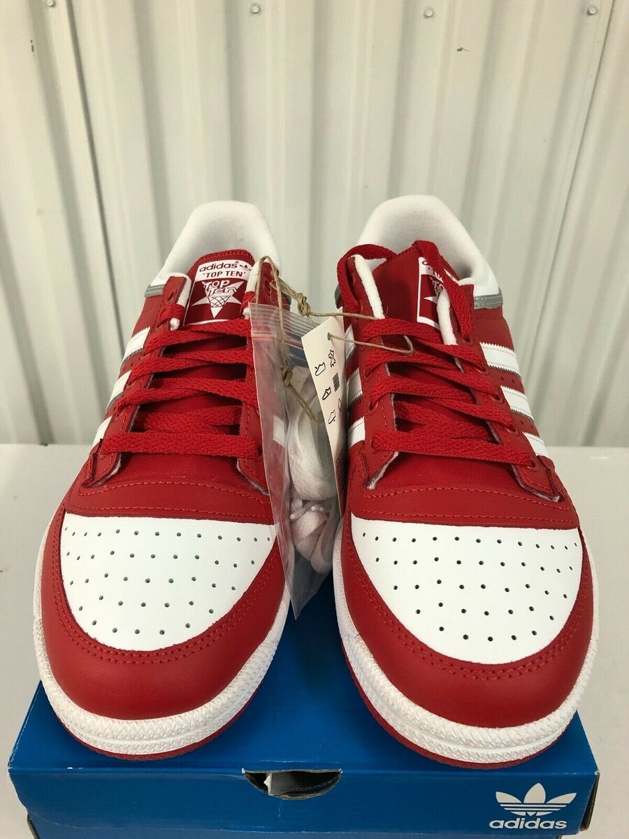 Adidas Top Ten Low RB Scarlet Red White FX7882 Men 8.5 Adidas Top Ten Low RB Scarlet Red White FX7882 Men 8.5