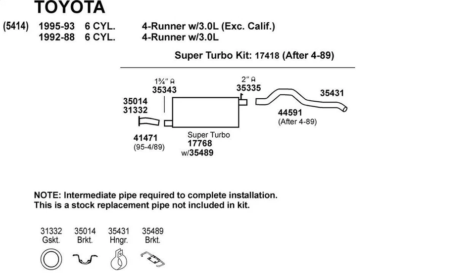 Dynomax Exhaust Clamp - Fits 1995-1988 Toyota 4Runner Hardware-Clamp HD. 1 3/4in Foto 3 de 4