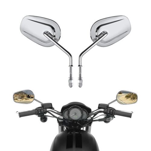 8mm Rearview Side Mirror Fit For Harley Davidson XL1200L XL883 XL883L Sportster - Picture 2 of 15