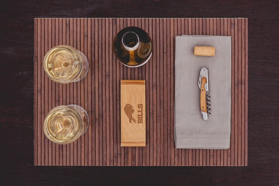 Juego de herramientas grabadas NFL Buffalo Bills Elan, talla única, bambú Foto 2 de 4