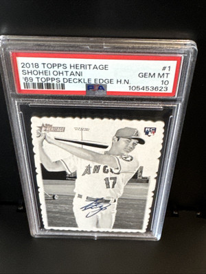 大谷翔平 2018 TOPPS HERITAGE '69 DECKLE 2018 Topps Heritage #1 Shohei Ohtani '69 Deckle Edge H.N. RC