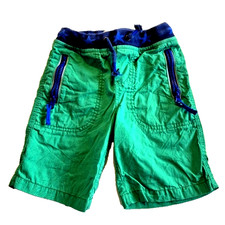 Mini Boden boys 4 Years green navy soft waisted shorts guc