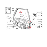 Vorderer Seitenschloss Links Lancia Y10 Original 7720846