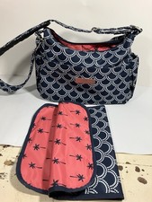 Ju-Ju-Be Coastal Be Set Newport Hobobe Baby Diaper Bag Handbag Blue Changing Pad