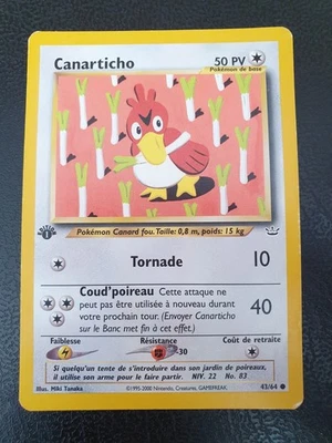 Carte Pokémon Canarticho Édition 1 43/64 - Française - Néo Révélation - Photo 1/2