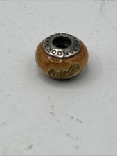 Pandora Wooden Baltimore Orioles Engraved Charm Baseball Sterling Silver