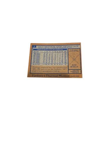 Tarjeta Thurman Munson #2 Topps Burger King MLB New York Yankees 1978 abierta - Imagen 3 de 4