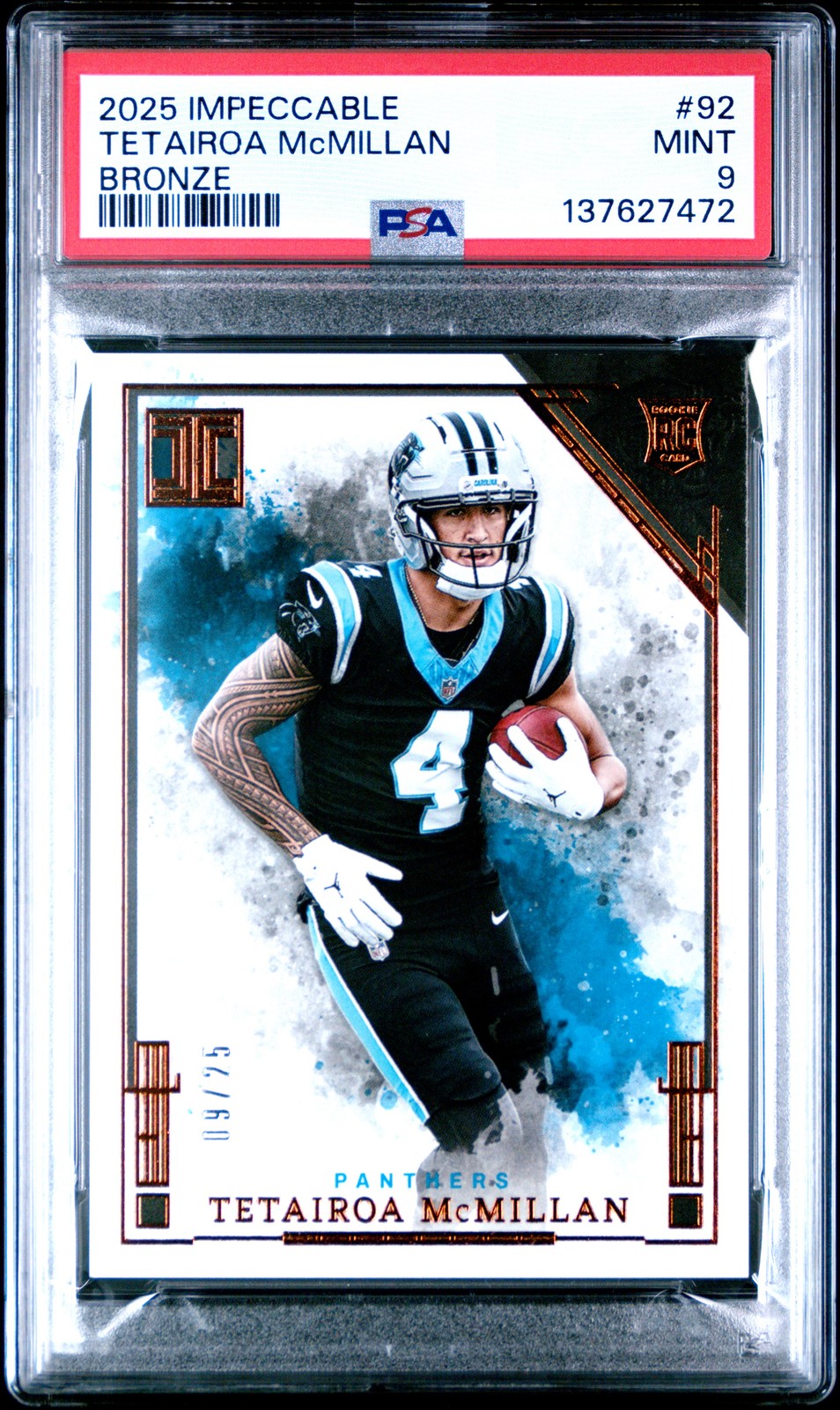 Tetairoa McMillan Panini Impeccable #92 Bronze