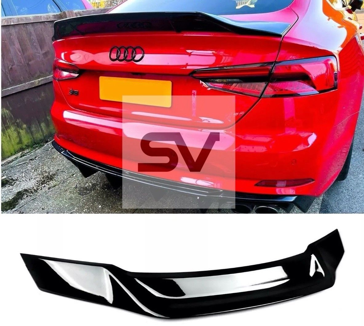 FOR AUDI A5 S5 B9 SPORTBACK GLOSS BLACK PSM STYLE REAR SPOILER BOOT LIP 2017+