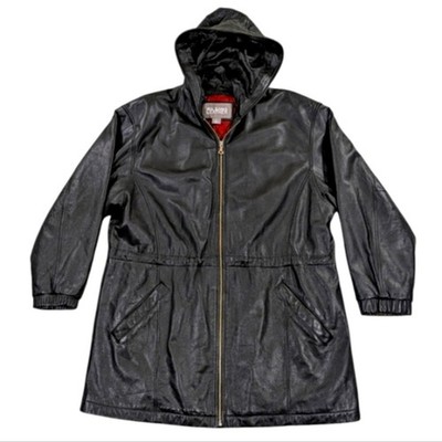 Wilson's 80's Vintage Leather Hooded Jacket GUC Size L    WF170
