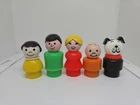 #5 Vintage Fisher Price little people family lot/5: Dad Mom Boy Girl Dog