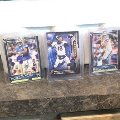 Topps 2014 NFL 3-Card Lot - Stafford Lions, Manning Broncos Fantasy Studio