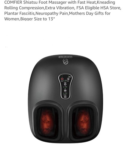 COMFIER Shiatsu Foot Massager with Fast Heat,Kneading (Size to 13) Black …
