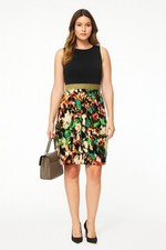 CALVIN KLEIN Size 6 Bodycon Dress Black Fall Color Abstract Sleeveless Stretch