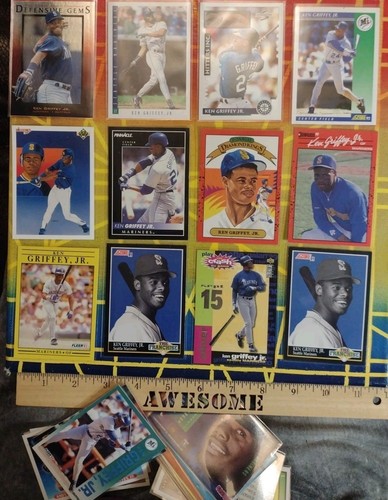 Ken Griffey Jr. LOT OF 45 BASEBALL CARDS SEATTLE MARINERS VG/EX or Better  - Foto 3 di 7