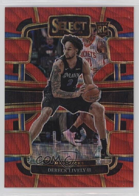 2023 Panini Select Concourse Red Wave Prizm Dereck Lively II #76 Rookie RC 3o2