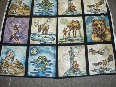 Wilderness Expressions wildlife panel moose bear wolf Kaufman fabric