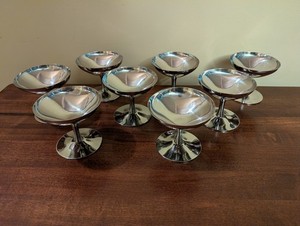 Mepra Stainless Steel Dessert Ice Cream Cups INOX 18/8 Made in Italy Lot of 8
