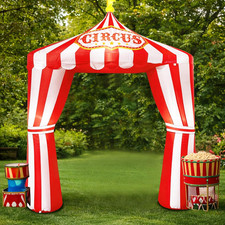 10Ft Carnival Circus Tent Party Decorations, Red and White Striped Inflatable Ar