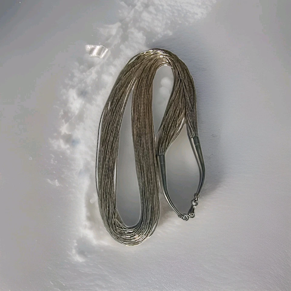 Plata de ley 925 30 hebras de plata líquida, 36,7 gm, probada, 24" Foto 3 de 4