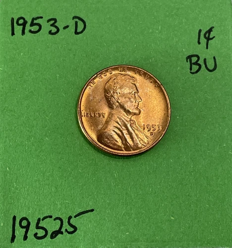 1953 D Lincoln Wheat Cent / Penny 1c BU US Coin See Pictures