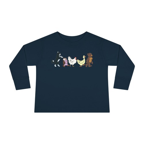 Little Bear Cat Owl Hen Duck Animated 90s Television Long Sleeve Toddler T-Shirt - Picture 10 of 12