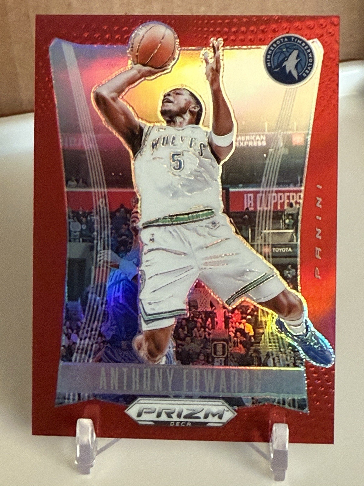 2023-24 Prizm Deca Anthony Edwards RED PRIZM /199 #261 Timberwolves