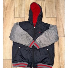 Nike Reversible Puffer Jacket Kids Black Red Grey Hooded Full Zip Warm