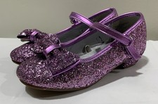 Lily And Dan Girls Size 1 Purple Shimmery Glitter Dress Shoes