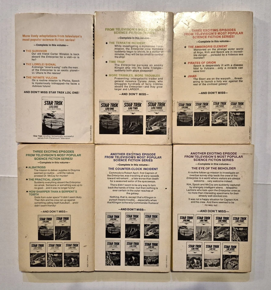 Alan Dean Foster lot of 6 Star Trek paperback books Log 2,4,5,6,7,8 - Image 2 of 3