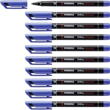 Overhead Pen - STABILO OHPen universal - Permanent Medium - Pack of 10 - blue Pe