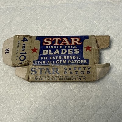 Antique STAR Razor Blade Box Nice Graphics! (#C7)