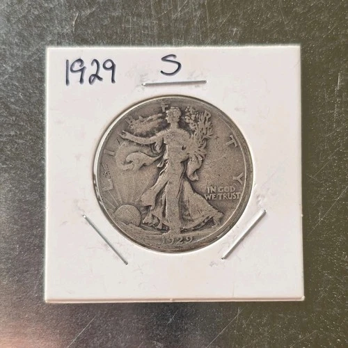 1929 S Liberty Walking Half Dollar Silver San Francisco Circulated 50C