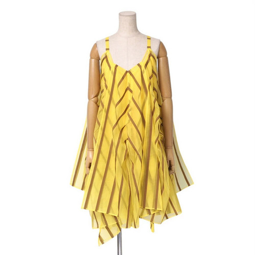 ISSEY MIYAKE Handkerchief Dress Size 2 Yellow Brown Good Condition