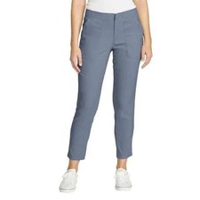 NEW Eddie Bauer Women's Blue Size 12 Horizon Straight Ankle Pants Nylon Spandex