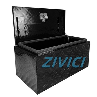 Black 30''x14''x16''Underbody Truck Aluminum Truck Tool Box Trailer RV Tool Storage