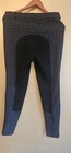 Horze Full Suede Seat Riding Pants Dark Blue Plaid Size Large New Without Tags — photo 1
