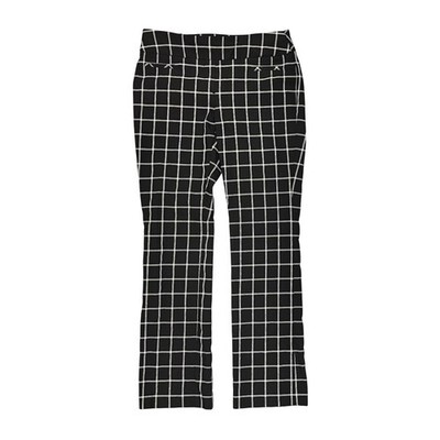 APT 9 Essentials Women's Black White Check Pants Straight Leg Ankle