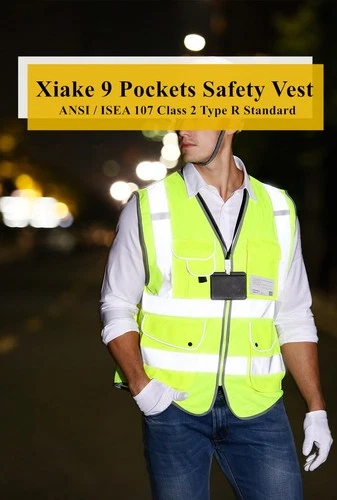 Class 2 High Visibility Reflective Safety Vest with 9 Pockets Yellow Large Size image 3