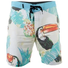 Hurley Shorts Hurley Board Shorts Swim Trunks Men 40 White Swim Shorts EZ Fly 