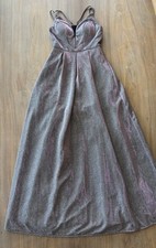 Fit  Flare Prom Gown, Purple/Silver, Juniors Size 1,  swoosh factor  , Pockets