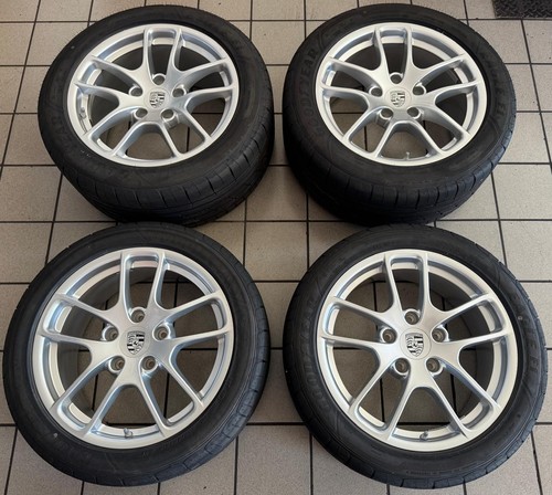 Satz 4 Original Porsche 718 Alufelgen 18" halbneu + Reifen + Sensoren - Bild 1 von 17