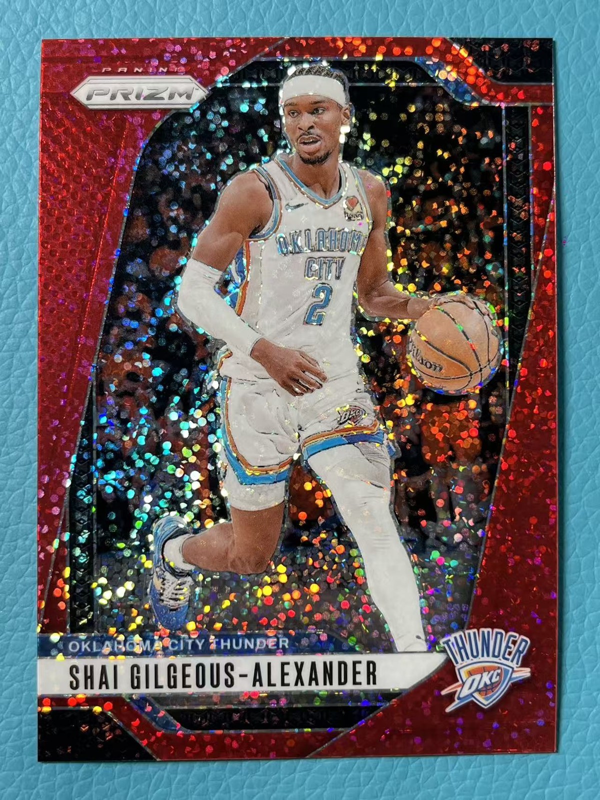 Shai Gilgeous-Alexander 2024-25 Panini Prizm Red Sparkle Thunder #113