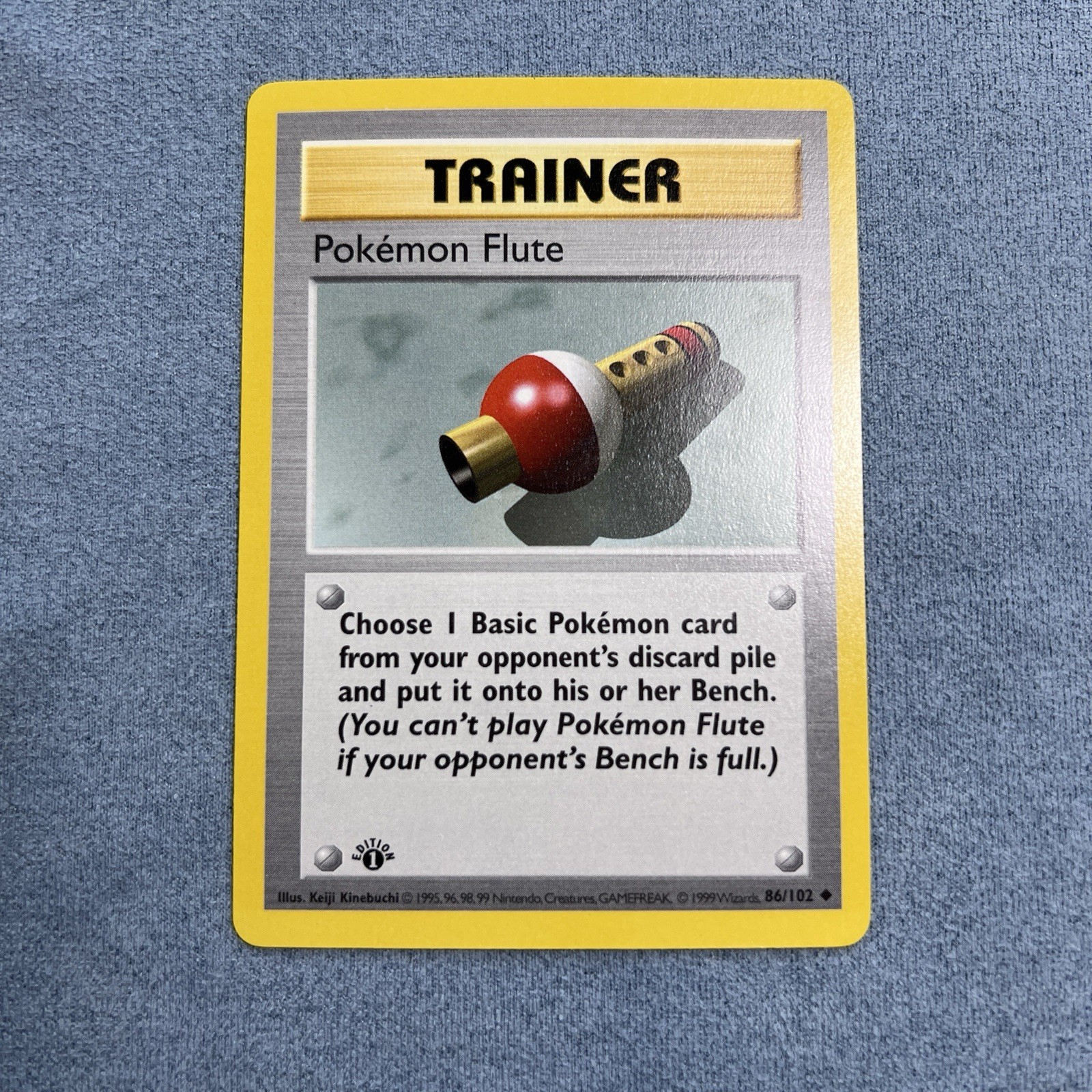 Pokemon Flute 1st Edition Base Set Shadowless 86/102 Pokemon 1999 NM