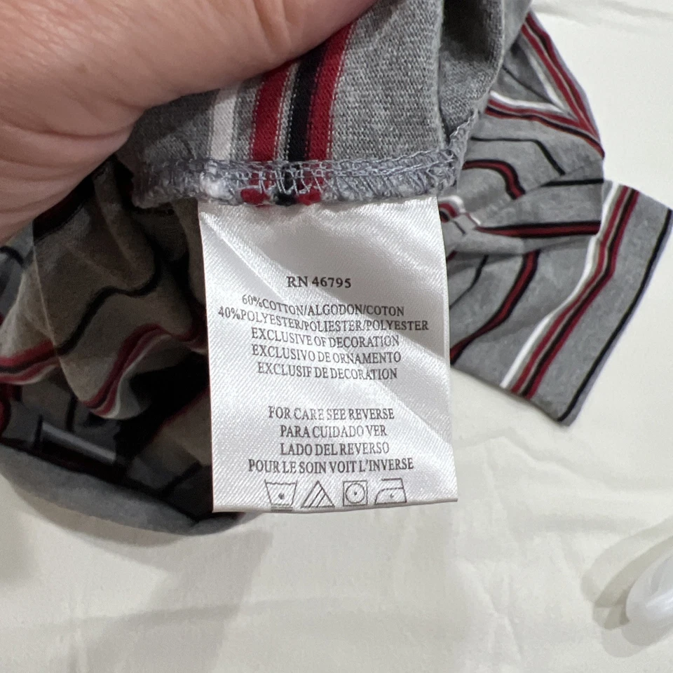 Avirex Auténtico Polo Rayas Gris Rojo Blanco Negro Niños Mediano Foto 4 de 4