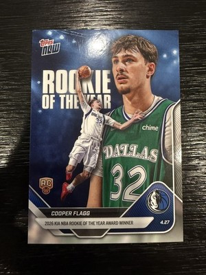 Cooper Flagg Rookie 2025-26 Topps Now NBA Rookie of the Year Mavericks