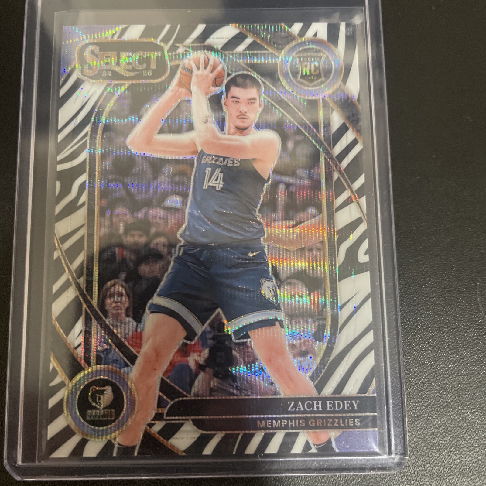 Zach Edey 2024-25 Panini Select #280 COURTSIDE ZEBRA PRIZM SSP (RC) Grizzlies
